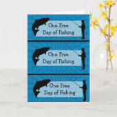 魚釣りおもしろいユーモア·クーポン父のデイ·カード カード (黄色い花)