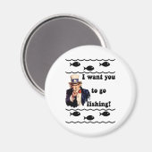 魚釣りおもしろいユーモア マグネット (正面/裏面)