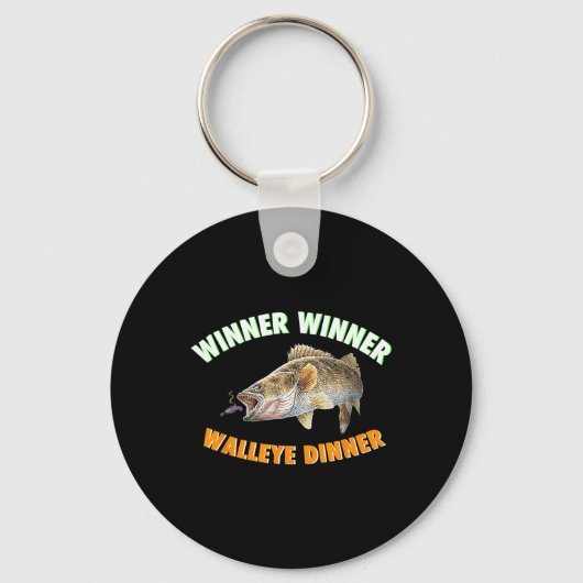 魚釣りおもしろい優勝者Walleyeディナーフィッシュfor キーホルダー (正面)