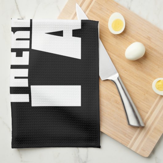 魚釣りおもしろい引用文のジョーク私は魚だから私は キッチンタオル (四つ折り)