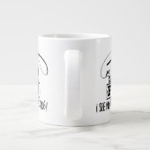 魚釣りおもしろい引用文トーク魚釣りバスコワーカー ジャンボコーヒーマグカップ (裏面)