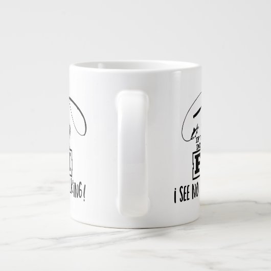 魚釣りおもしろい引用文トーク魚釣りバスコワーカー ジャンボコーヒーマグカップ (裏面)