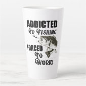 魚釣りおもしろい引用文ワークラルグミートバス カフェラテマグ (正面)