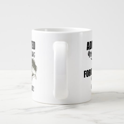 魚釣りおもしろい引用文ワークラルグミートバス ジャンボコーヒーマグカップ (裏面)