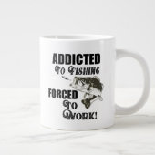 魚釣りおもしろい引用文ワークラルグミートバス ジャンボコーヒーマグカップ (右)