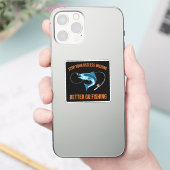 魚釣りおもしろい引用文漁師 シール (スマートフォン)