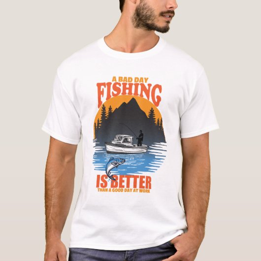 魚釣りおもしろい恋人フィッシャーフィッシャーマンギフトメンズ Tシャツ (正面)