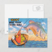 魚釣りおもしろい漁師はがき魚漫画 ポストカード (正面/裏面)
