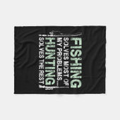 魚釣りおもしろい狩りシャ男性へツハンターとF フリースブランケット (正面(横))