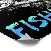 魚釣りおもしろい私はむしろ魚釣りBフィッシャーマンミー ポスター (角)