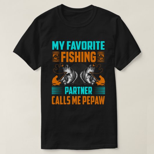 魚釣りお気に入りのパートナーがPEPAWヴィンテージと呼ぶ Tシャツ (デザイン正面)