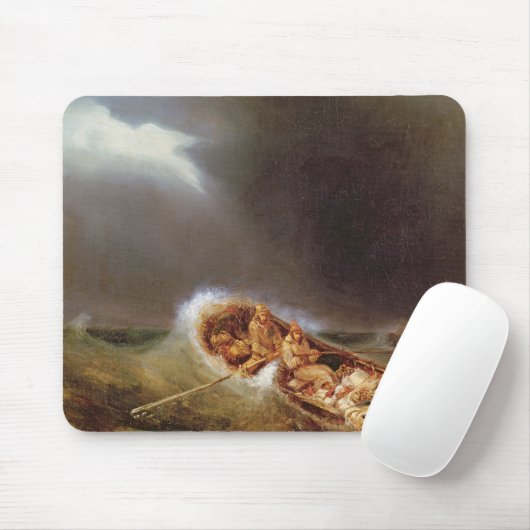 魚釣りから戻るDieppeからのボート マウスパッド (マウス)