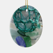 魚釣りがガラスに浮かぶアラスカ セラミックオーナメント (右)