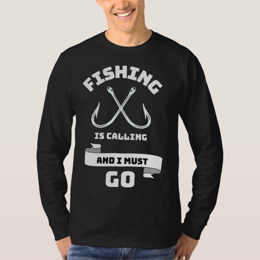 魚釣りが呼び出し、私は引用文 Tシャツ (正面)