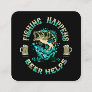 魚釣りが発生ビール救済! スクエア名刺