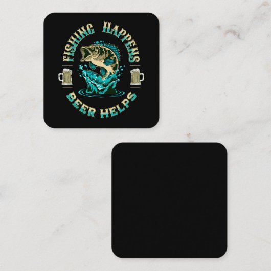魚釣りが発生ビール救済! スクエア名刺 (正面/裏面)