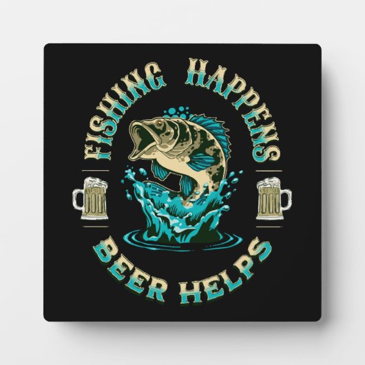 魚釣りが発生ビール救済! フォトプラーク (正面)