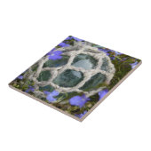 魚釣りが花の間に浮く タイル (側面)