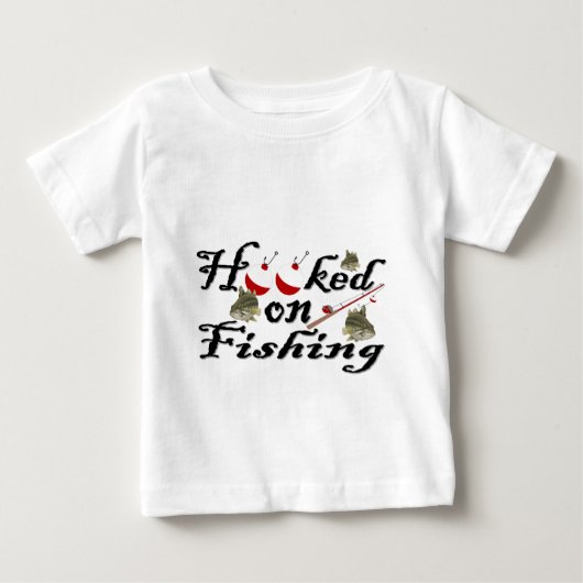 魚釣りで引っ掛けられる ベビーTシャツ (正面)