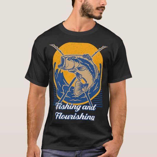 魚釣りで繁栄したフィッシャー漁師 Tシャツ (正面)