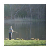 魚釣りでPondあなたの写真 タイル (正面)