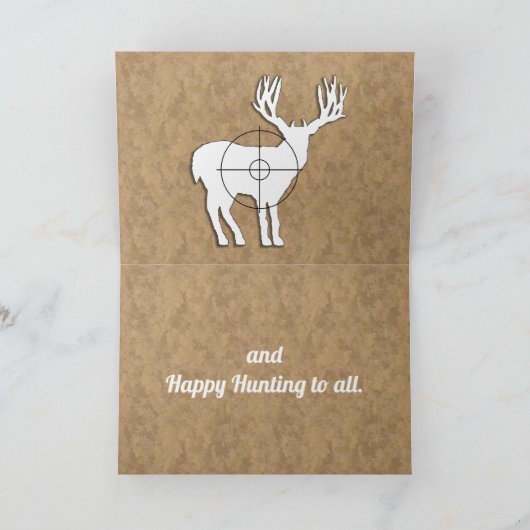 魚釣りとおもしろい狩りのクリスマスグリーティング カード (内部)