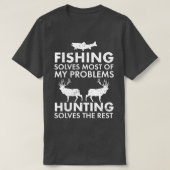 魚釣りとおもしろい狩りギフトクリスマスユーモアHun Tシャツ (デザイン正面)