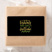 魚釣りとゴルフの輪郭 ラベル (インサイチュ)