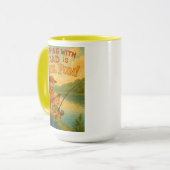 魚釣りとパパはリールおもしろい! マグカップ (正面左)