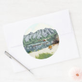 魚釣りとブッシュ飛行機 ラウンドシール (封筒)