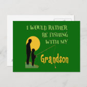 魚釣りと孫 ポストカード (正面/裏面)