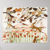 魚釣りと沼地の鳥 ポスター (正面)