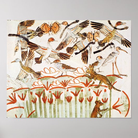 魚釣りと沼地の鳥 ポスター (正面)