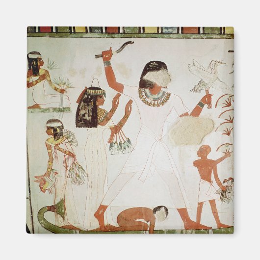 魚釣りと沼地の鳥 マグネット (正面)