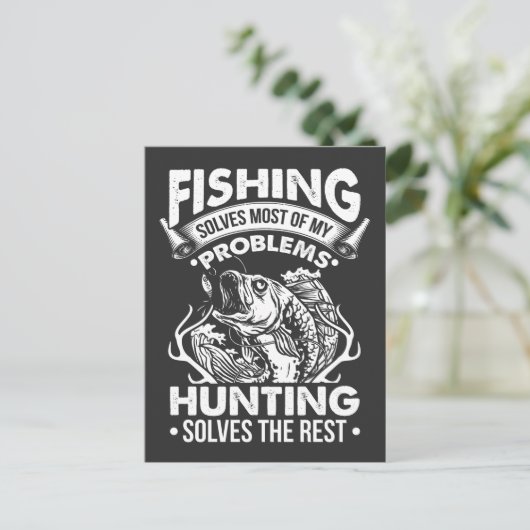 魚釣りと狩りの問題皮肉な魚の恋人 ポストカード (スタンド正面)