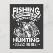 魚釣りと狩りの問題皮肉な魚の恋人 ポストカード (正面)
