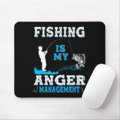 魚釣りと狩りは私の怒りの管理であるおもしろい マウスパッド (マウス)
