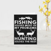 魚釣りと狩りギフト父の日ユーモアのハンター カード (黄色い花)