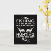 魚釣りと狩りギフト父の日ユーモアのハンター カード (黄色い花)