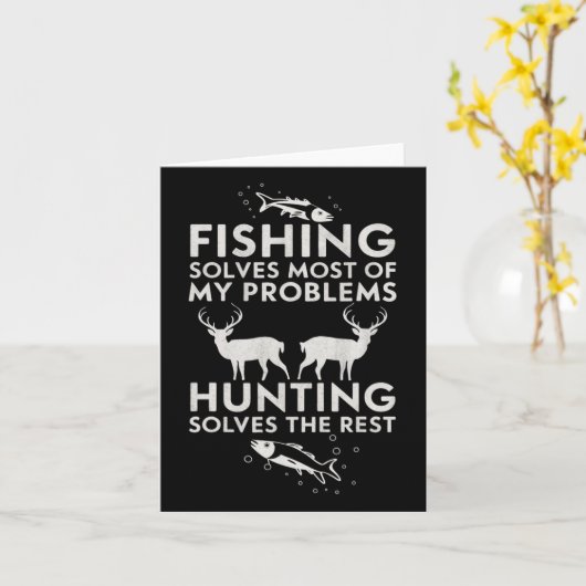魚釣りと狩りギフト父の日ユーモアのハンター カード (黄色い花)