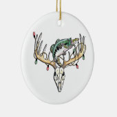 魚釣りと狩りベースと鹿 セラミックオーナメント (右)