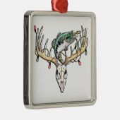 魚釣りと狩りベースと鹿 メタルオーナメント (右)