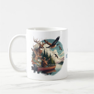 魚釣りと狩りマグ コーヒーマグカップ