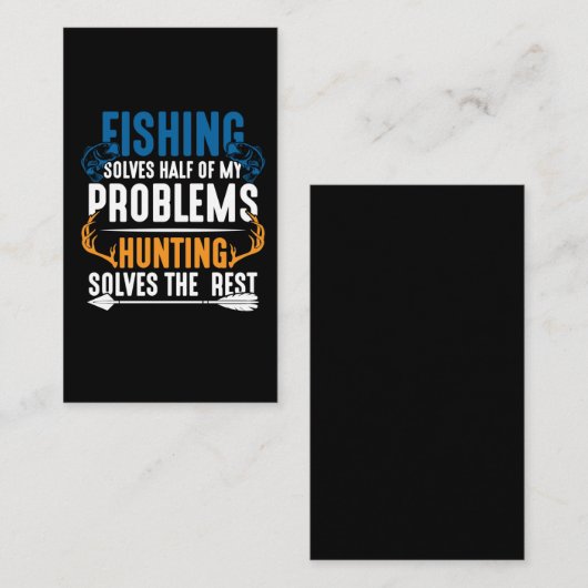 魚釣りと狩りユーモアのあるの魚と狩りの趣味 名刺 (正面/裏面)