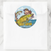 魚釣りと結婚 ラウンドシール (バッグ)