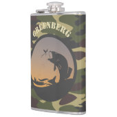 魚釣りと迷彩柄 フラスク (左)
