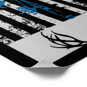 魚釣りと鹿狩りハンター用米国国旗 ポスター (角)