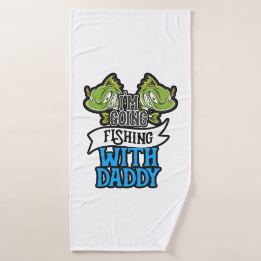 魚釣りとDaddy Angling Kids Gift バスタオル (バスタオル)