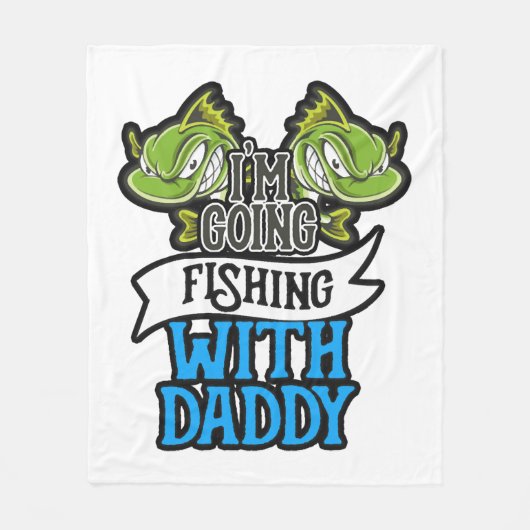 魚釣りとDaddy Angling Kids Gift フリースブランケット (正面)