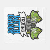 魚釣りとDaddy Angling Kids Gift フリースブランケット (正面(横))